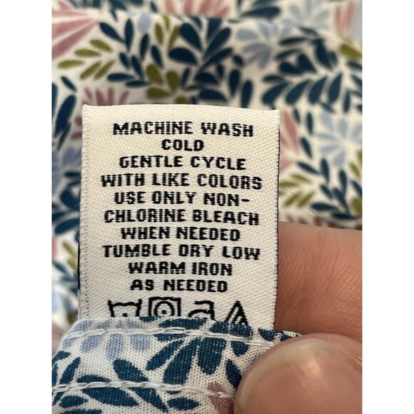 Thread & Cloth Shirt Mens XL Teal Floral Print 100% Cotton Short Sleeve Casual - Picture 8 of 10